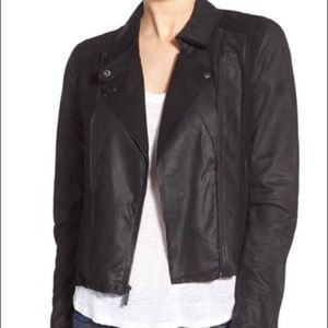 Paige Silvie leather & suede black moto biker jacket S